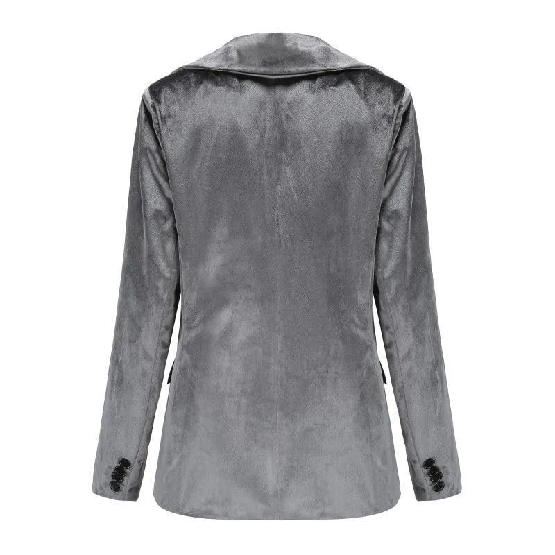 The Smooth Session Velvet Blazer Women - Casual - Plain-Solid