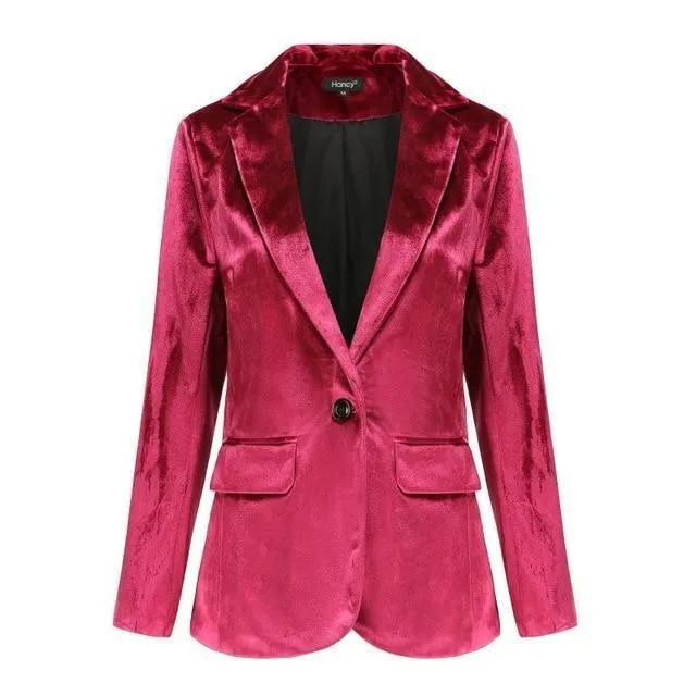 The Smooth Session Velvet Blazer Women - Casual - Plain-Solid