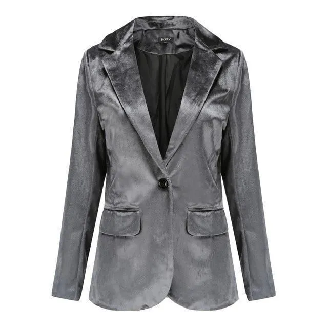 The Smooth Session Velvet Blazer Women - Casual - Plain-Solid