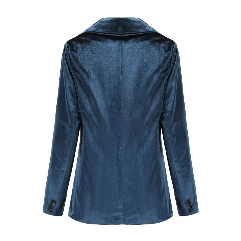 The Smooth Session Velvet Blazer Women - Casual - Plain-Solid