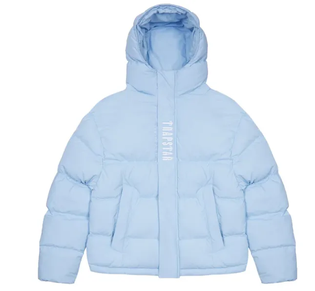 TRAPSTAR DECODED HOODED PUFFER 2.0 JACKET - ICE BLUE