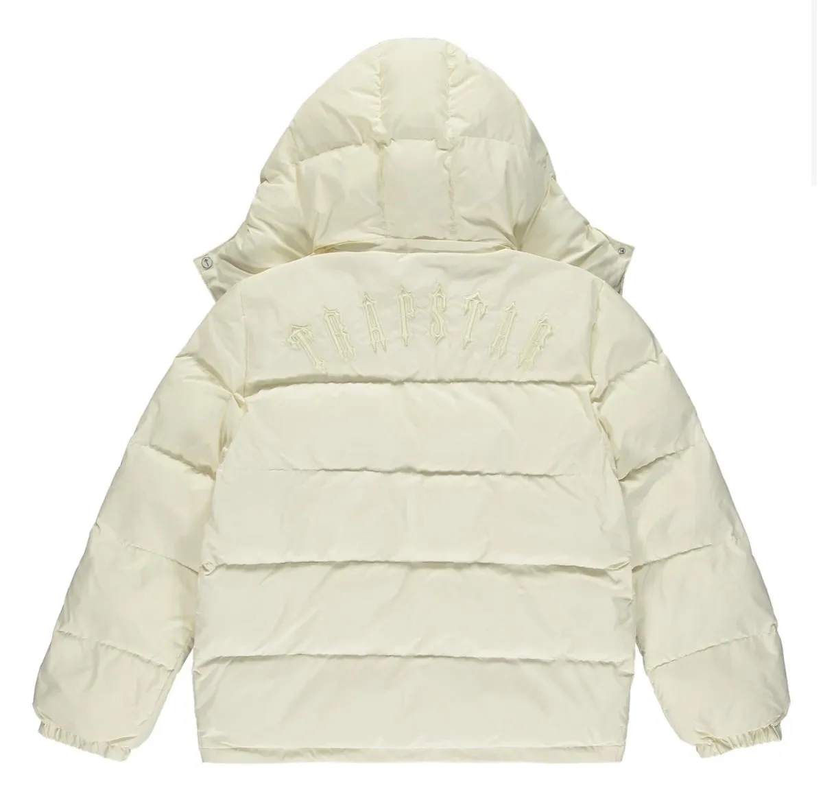 TRAPSTAR IRONGATE DETACHABLE HOODED PUFFER JACKET - CREAM