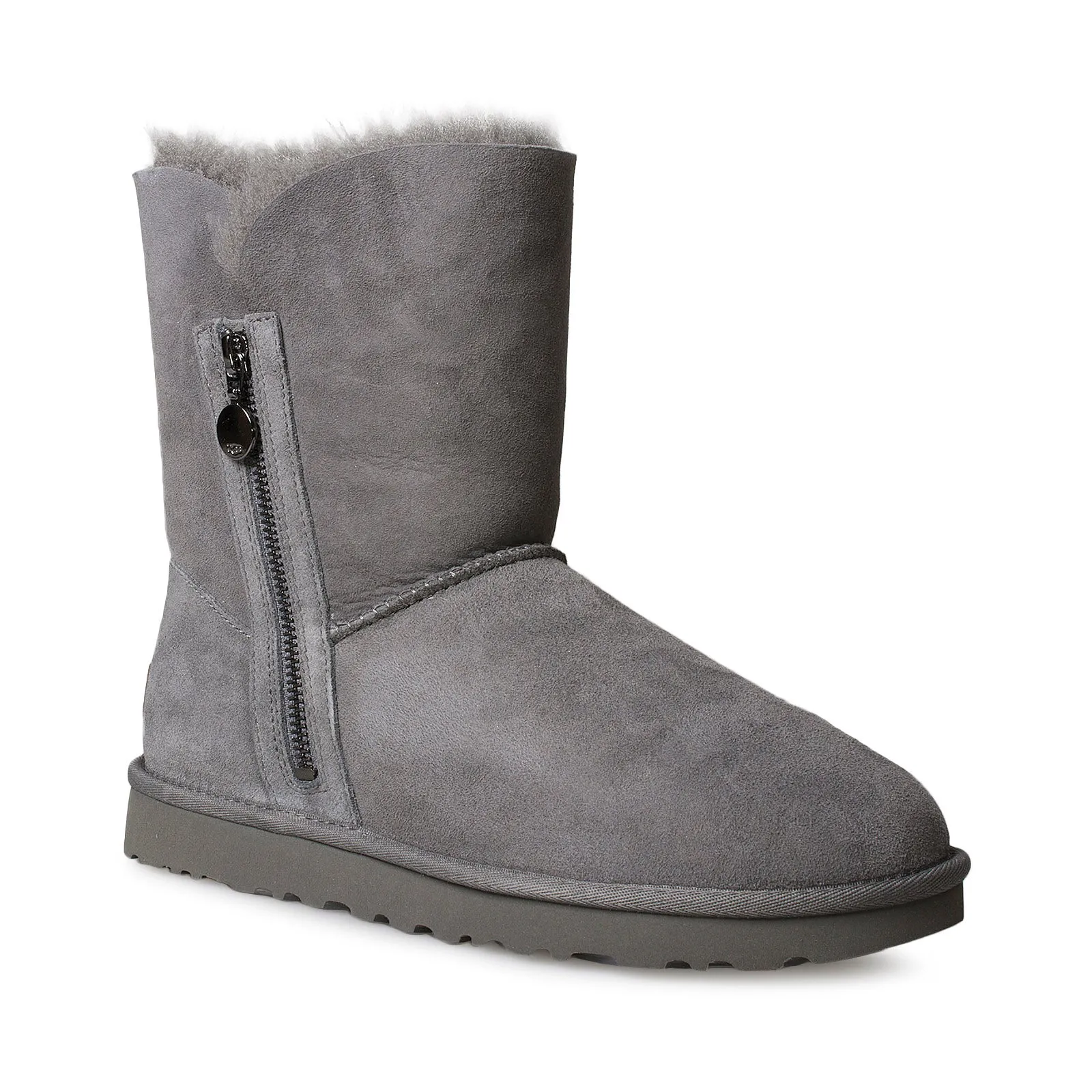 UGG Bailey Zip Short Grey Boots - Women's