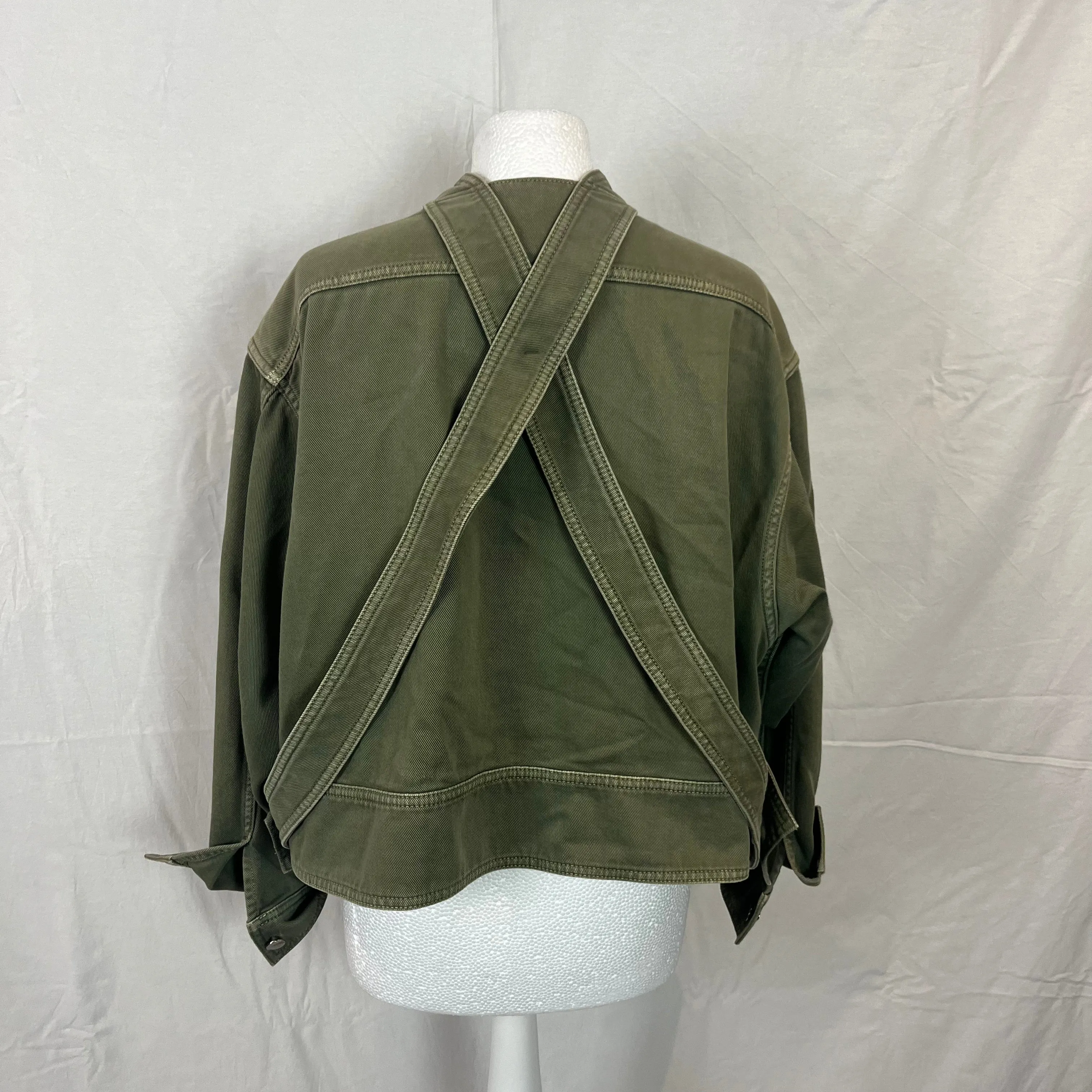 Valentino 870 Khaki Cropped Cargo Jacket XS/S