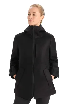 Womens Felted Merino Hooded Jacket - Black