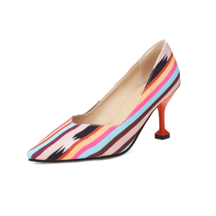 Women's Print Pointed Toe Stiletto Heel Pumps