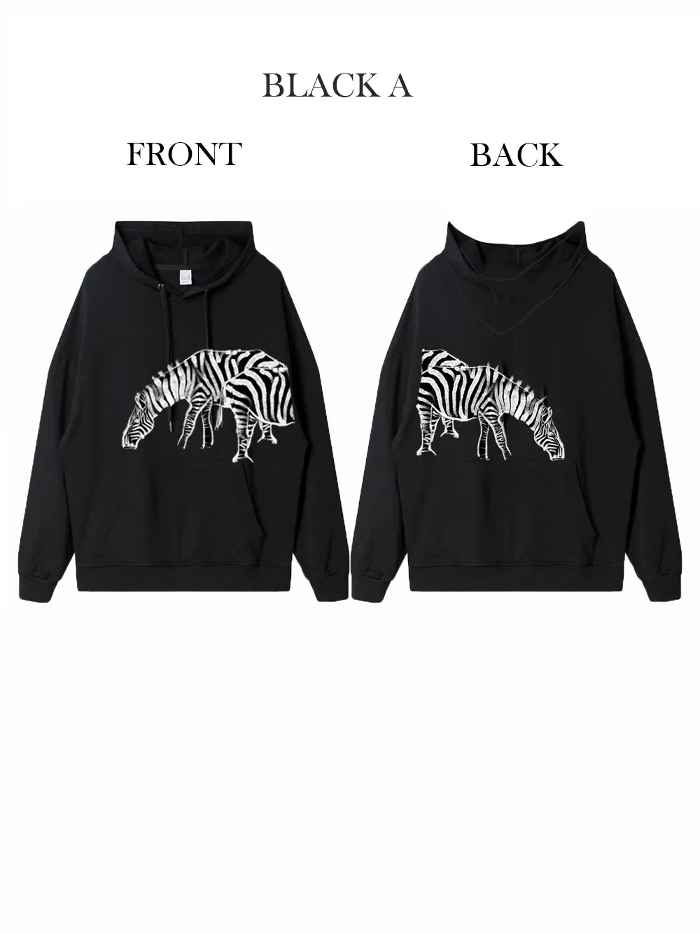 Zebra Dual Match Hoodies Unisex Valentine Artist Hand Painting A& B Couple Matching Hoodies