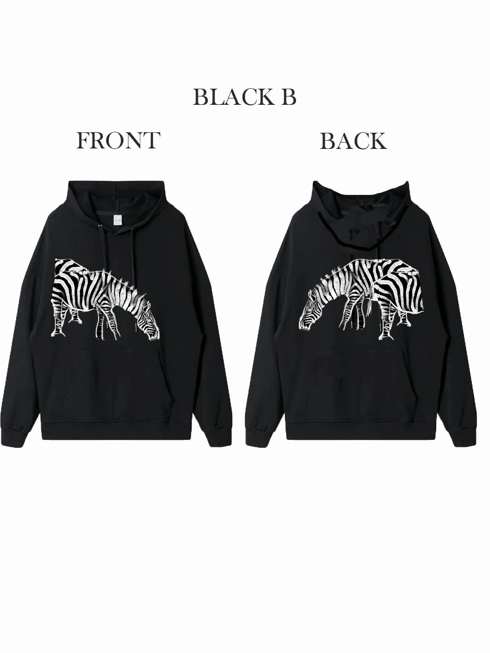 Zebra Dual Match Hoodies Unisex Valentine Artist Hand Painting A& B Couple Matching Hoodies